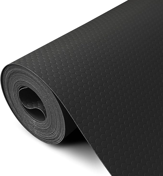 Shelf Liners 20 inch x 20 ft Shelf Liners for Kitchen cabinets nonstick Shelf Lining Drawer Mats EVA Protector for Cupboard (Black,20 inch x 20 ft)