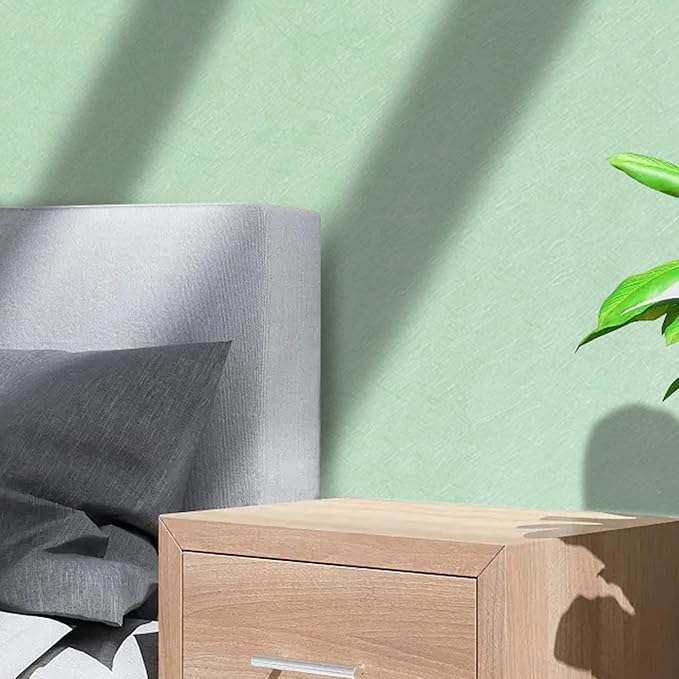 Peel and Stick Wallpaper Green Silk Wall Paper - 15.7 x 300 Inch Self Adhesive Wallpaper Peel and Stick, Easy to Paste Wall Contact Paper for Stand Liner, Table and Door Makeover Decor