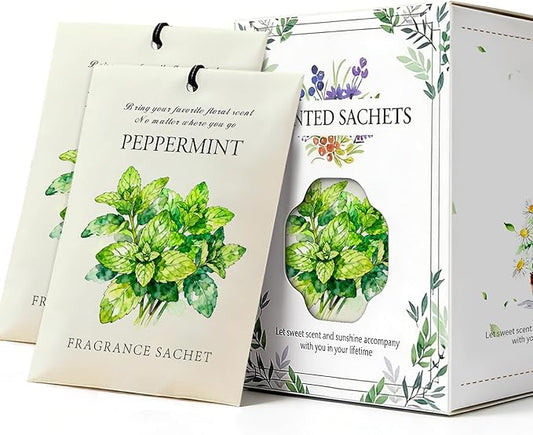 Mint Scented Sachet Bags - 12 Pack Closet & Drawer Freshener, Long Lasting Odor Eliminator for Wardrobes, Cars & Storage, Home Fragrance Air Freshener Sachets