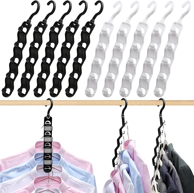 Closet Organizers and Storage,Upgraded Organization and Storage Clothes Hanger,10 Pack College Dorm Room Essentials,Sturdy Space Saving Hangers for Thick Clothe