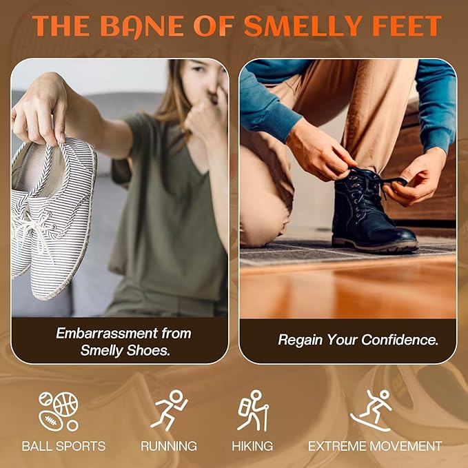 Foot Shoe Odor Spray, Eliminator Shoe Deodorizer Spray Smell Eaters for Feet, Sneaker, Boot-Natural Remover Deodorant Sports
