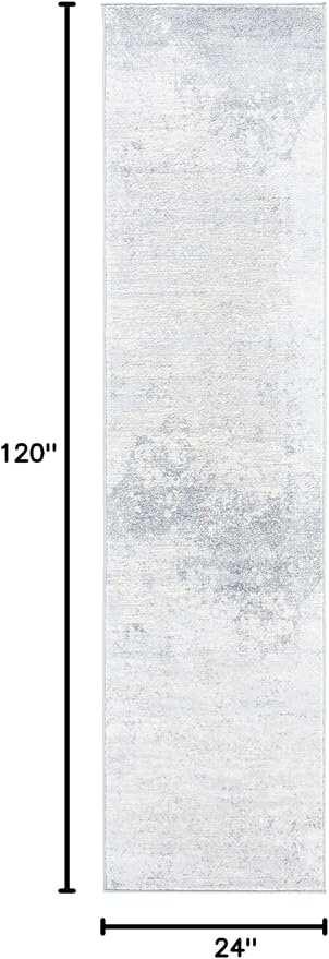 SAFAVIEH Brentwood Collection Runner Rug - 2' x 10', Ivory & Grey, Modern Abstract Design, Non-Shedding & Easy Care, Ideal for High Traffic Areas in Living Room, Bedroom (BNT822A)