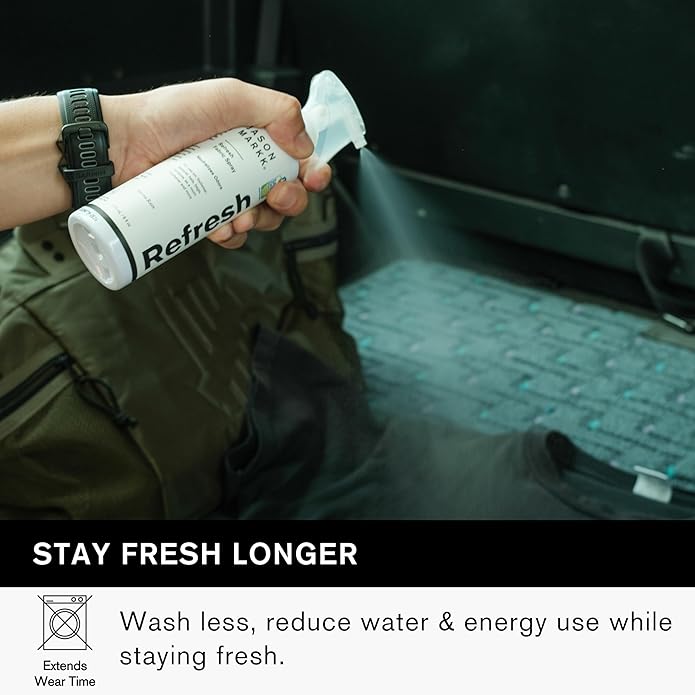 Jason Markk Refresh Spray, Shoe & Sneaker Deodorizer, Odor Eliminator, Ideal for Footwear, Hats, Apparel, Bags, Furniture, Room Freshener, Sierra Rain Scent, 6oz