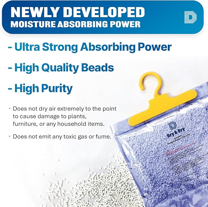 Dry & Dry 3 Packs [Net 14 Oz/Pack] Moisture Absorbers for Home, Basement & Bedroom - Small Dehumidifiers