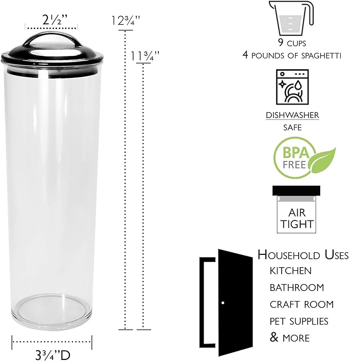 Calypso Basics by Reston Lloyd Acrylic Storage Canisters, Spaghetti, White