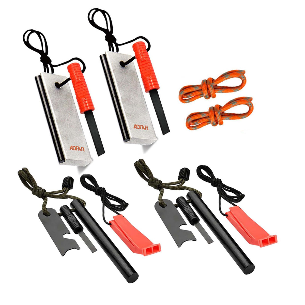 2 Pack Magnesium Fire Starter Kit with Scraper and Whistle - Image 1