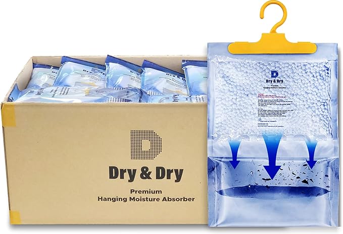 Dry & Dry 45 Packs [Net 7 Oz/Pack] Moisture Absorbers for Home, Basement and Bedroom - Small Dehumidifiers