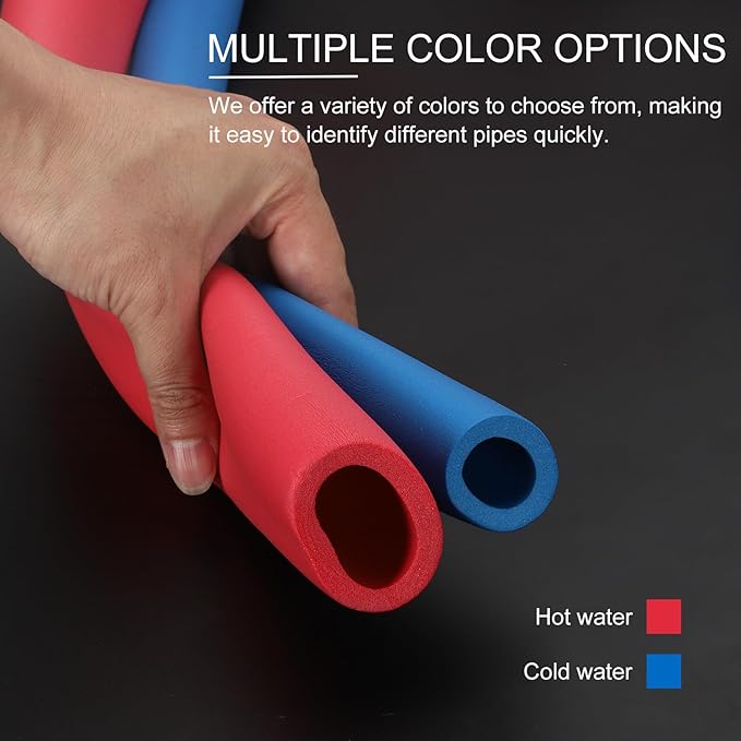 PATIKIL 6.6Ft Long 2-3/8" (60mm) ID Pipe Insulation, 1 Pcs 25mm Thickness Rubber Foam Winter Freeze Protection Tube Fire Retardant for Water, Air Conditioning, Industrial Pipes, Blue