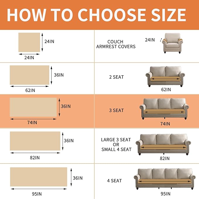 Waterproof Dog Bed Cover Non Slip Couch Cover for Dogs Washable Soft Faux Fur Sofa Cover Couch Covers for 3 Cushion Couch Sofa Pet Friendly (Khaki)