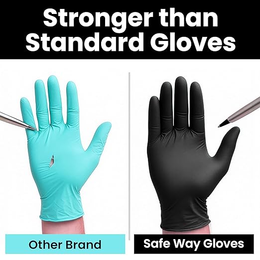 SAFEWAY USA Vinyl Disposable Gloves — Non-Latex and Powder Free, Heavy-Duty Protective and Multi-Purpose Gloves for Cleaning, Food Prep, Tattooing, Lab Works, Mechanics and More — (1000 pcs, X-Large)