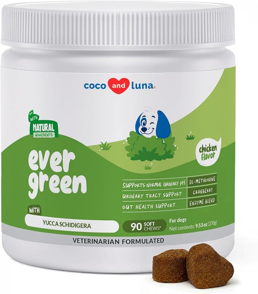 Grass Burn Spot Soft Chews - Pee Grass Spot Saver Caused by Dog Urine - Dog Urine Neutralizer for Lawn, with Canine Enzyme Blend, Probiotics, and Cranberry.
