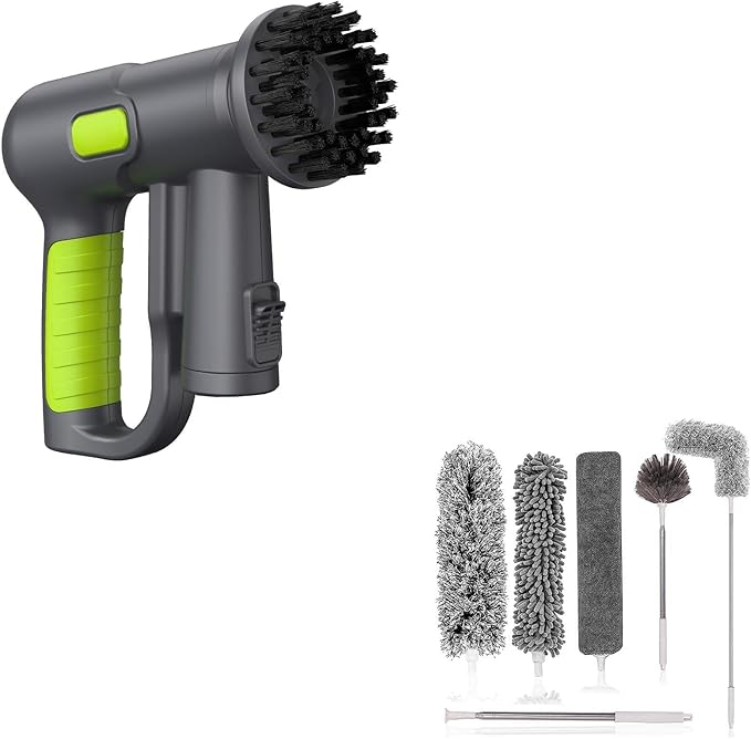 10-in-1 Electric Spin Scrubber with Microfiber Duster Kit for High Ceiling (8pcs)