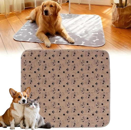 Puppy Pads with pheromones, Reusable Puppy Pads for Dogs & Cats, Washable, Durable Leak-Proof & Anti-Slip Pet Training Pads for Home & Travel(Brown-B, M: 23.6" × 15.7")