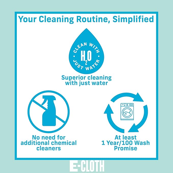 E-Cloth Deep Clean Mop Head, Microfiber Mop Head Replacement for Floor Cleaning, Great for Hardwood, Laminate, Tile and Stone Flooring, Washable and Reusable, 100 Wash Guarantee, 1 Pack