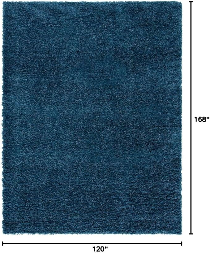 SAFAVIEH August Shag Collection Area Rug - 10' x 14', Navy, Solid Design, Non-Shedding & Easy Care, 1.5-inch Thick Ideal for High Traffic Areas in Living Room, Bedroom (AUG200M)