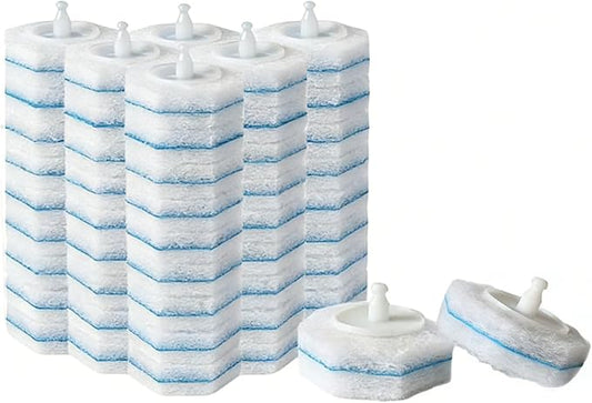 60-Count Disposable Toilet Brush Replacement Heads. Toilet Cleaning Replacement Heads Compatible with Clorox Brand and Most Toilet Brushes. Essential for Bathroom and Toilet Cleaning.