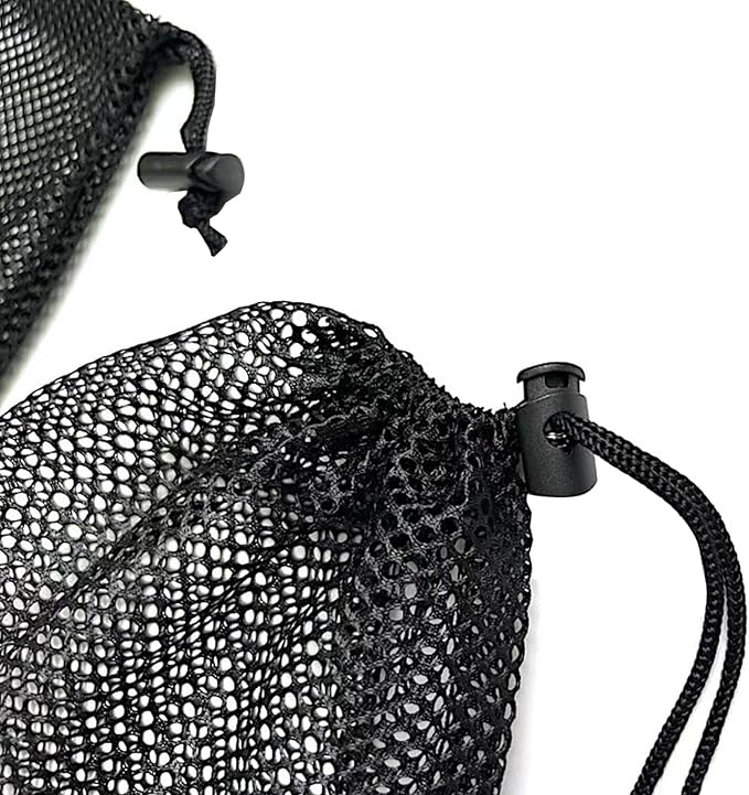 10Pcs 8X12inch Black Nylon Mesh Drawstring Bags with Cord Lock Closure, Multipurpose Mesh Bags Storage Gym Bag for Washing Machine,Balls, Beach, Laundry, Golf Stuff Balls