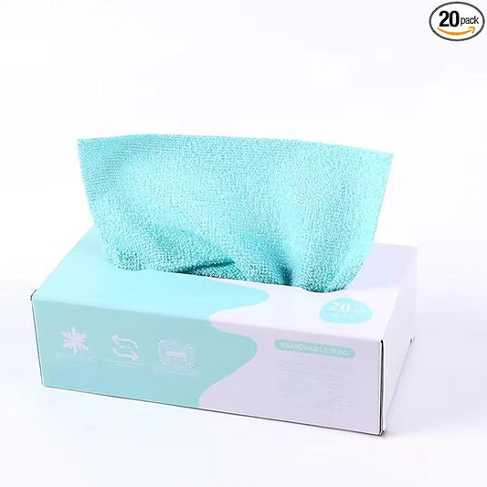 Microfiber Cleaning Towels | Lint-Free| Reusable Cleaning Rags for Home |Kitchen, Car | Ultra Absorbent Washable | Streak-Free Towels for Dishes, Glass, Counters (20- Pack) (Blue)