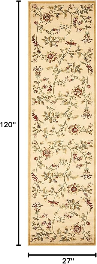 SAFAVIEH Lyndhurst Collection Runner Rug - 2'3" x 10', Ivory & Multi, Non Shedding & Easy Care, Ideal for Living Room, Hallway, Foyer, Bedroom (LNH552-1291-210)