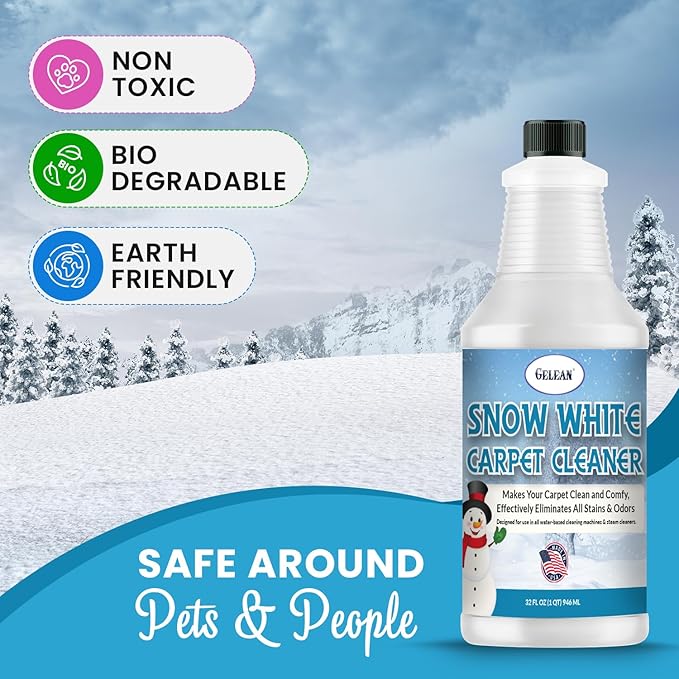 Carpet Cleaner Shampoo - MADE IN USA - Concentrate Carpet Cleaner & Deodorizer - Pet Stain And Odor Remover - Rug Extracting Shampoo, Upholstery, and Machine Use - Fresh Scent (32 Fl oz)