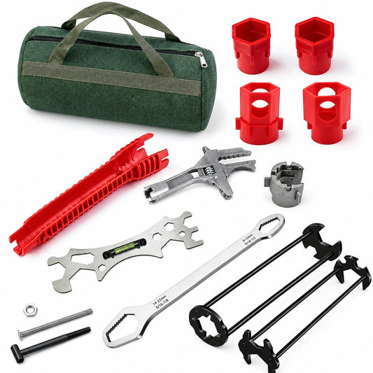 7-Piece Plumbing Tool Kit: 14-in-1 Multi-Function Wrench + - Image 1