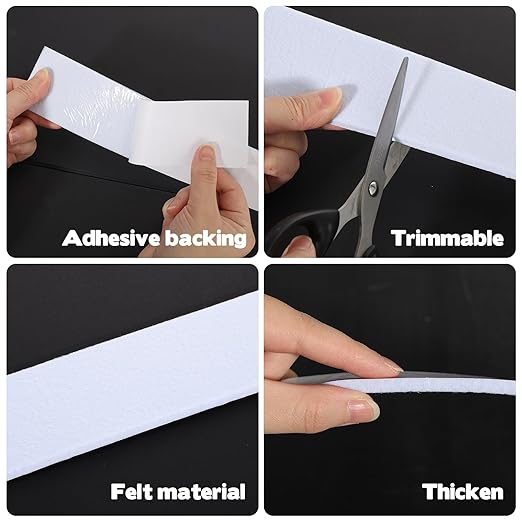 3 Roll 16.4 Ft x 2'' Window Condensation Prevention Absorber, Thick Window Moisture Absorbent Tape Reusable Condensation Prevention Felt Strip for Absorbing Water Keeping Dry