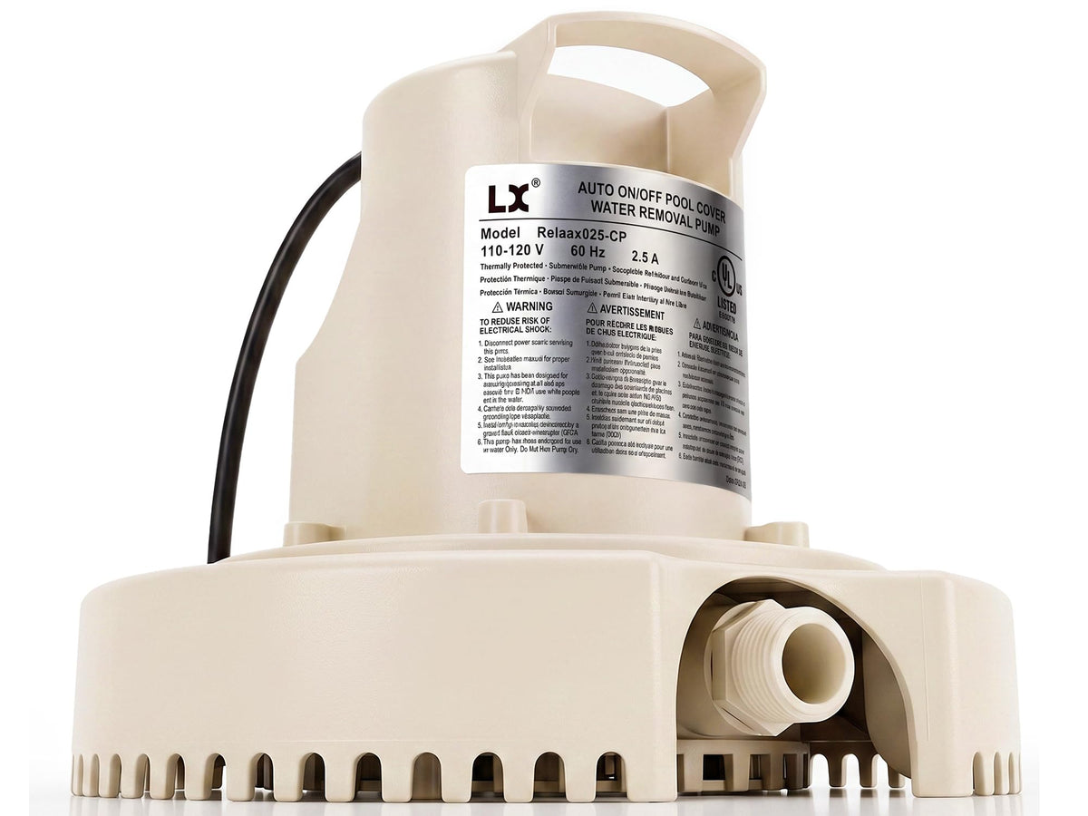 Pool Cover Water Remove Pump 1/4HP, 115V, Automatic, Submersible - Image 1
