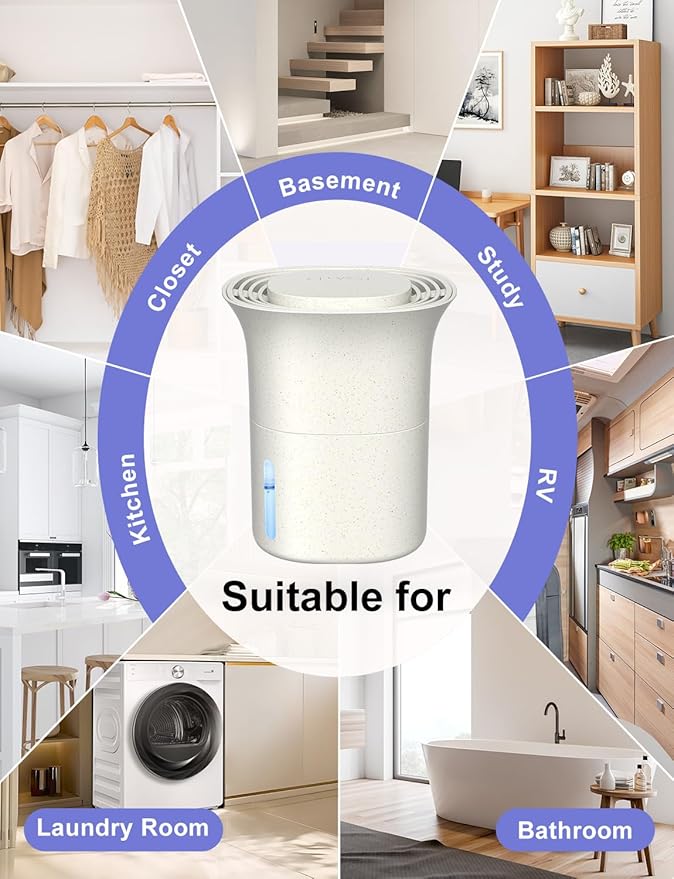 CLEVAST Refillable Moisture Absorbers Boxes - 4 Pack 12.5 oz Reusable Dehumidifier Boxes for Closets, Wardrobes & Bathrooms, Removes Excess Moisture, Dampness & Humidity