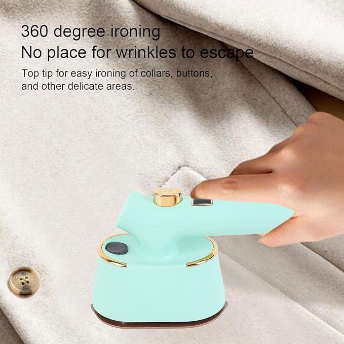 Portable Steam Iron, Mini Garment Steamer Handheld Ironing Machine with 120ml Large Suitable for Travel Home Use (US Plug 110V