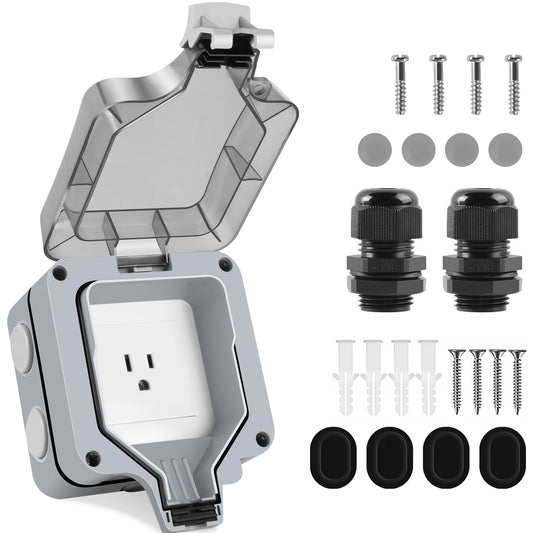 Outdoor Power Outlet Box - Waterproof IP66, 15A 250V Plug | Hand Tools - Image 1