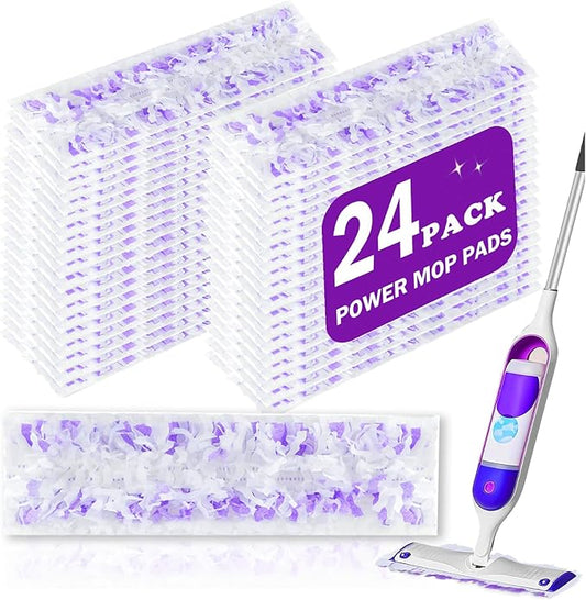 24 Pack Power Mop Pads for Swiffer Power Mop - Power Mop Refill Pads for All Multi-Surface Hardwood Floor Cleaning, for Swiffer Wet Pads Refill, 12 Layers Thickened Durable | Heavy-Duty Absorbent