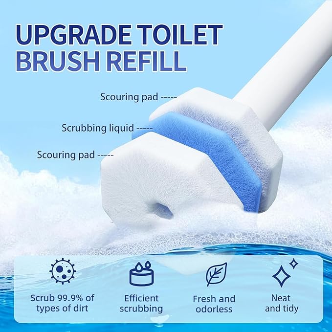 50 Count Disposable Toilet Brush,Toilet Cleaner Refills,Replacement Heads for Toilet Cleaning System,Compatible with Most Toilet Brushes（not Included Brush Rod）