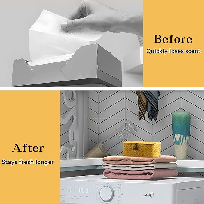 Klmnop Dryer Sheet Holder, Rustic Woven Dryer Sheet Container with 2 Pack Wool Dryer Balls, Fabric Softener Dispenser for Laundry Room(Orange)