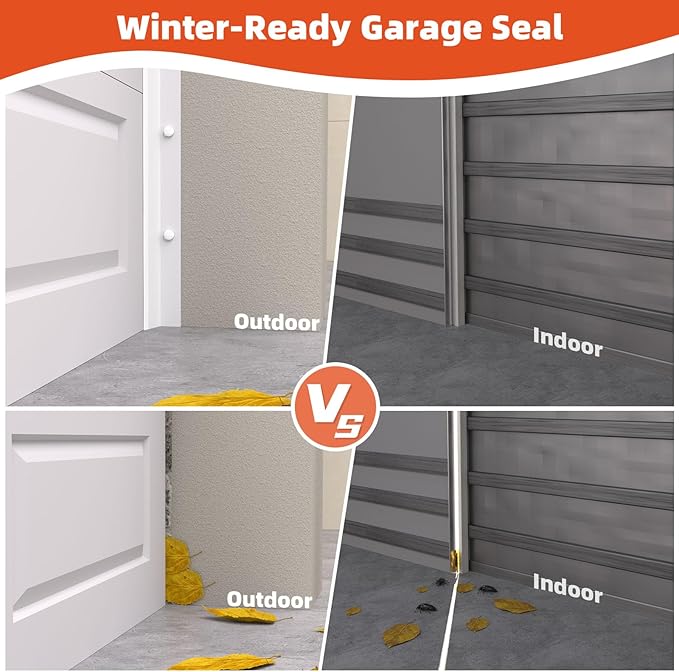 Garage Door Seal Top and Sides, 40 FT Universal TPE Weather Stripping Trim Weatherproofing Seal with Nails and Lids in White