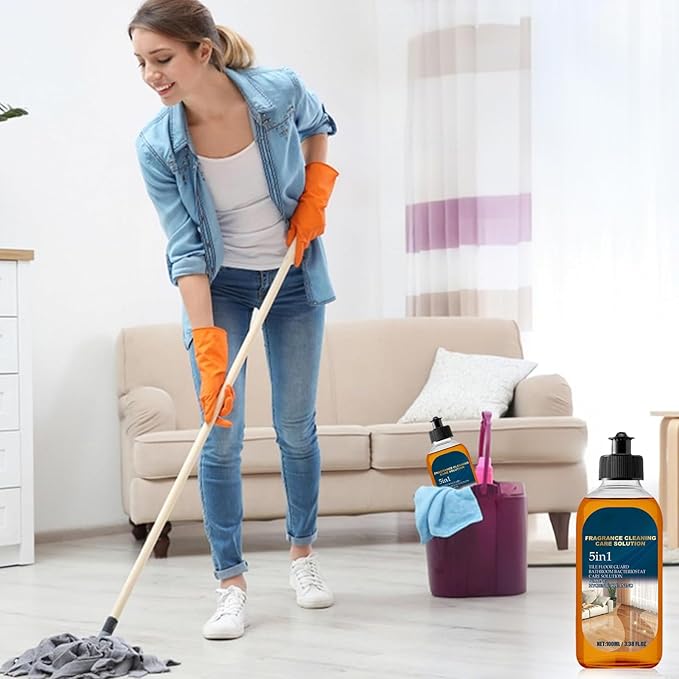 5 in 1 Floor Cleaner, 2026 New Mop Soap for Floor Cleaning, 5 in 1 Fragrance Cleaning Care Solution for Hardwood Floor, Dual-Action Stain and Odor Remover for Mopping Home Kitchen Bathroom (1 Pcs)