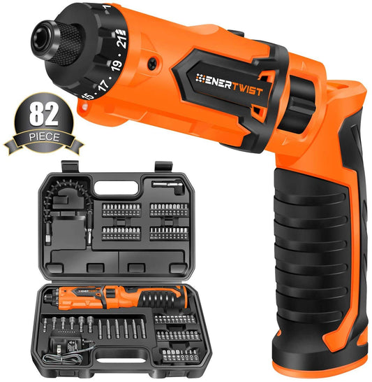 Enertwist 8V Cordless Electric Screwdriver Set with 1.5Hr | Hand Tools - Image 1