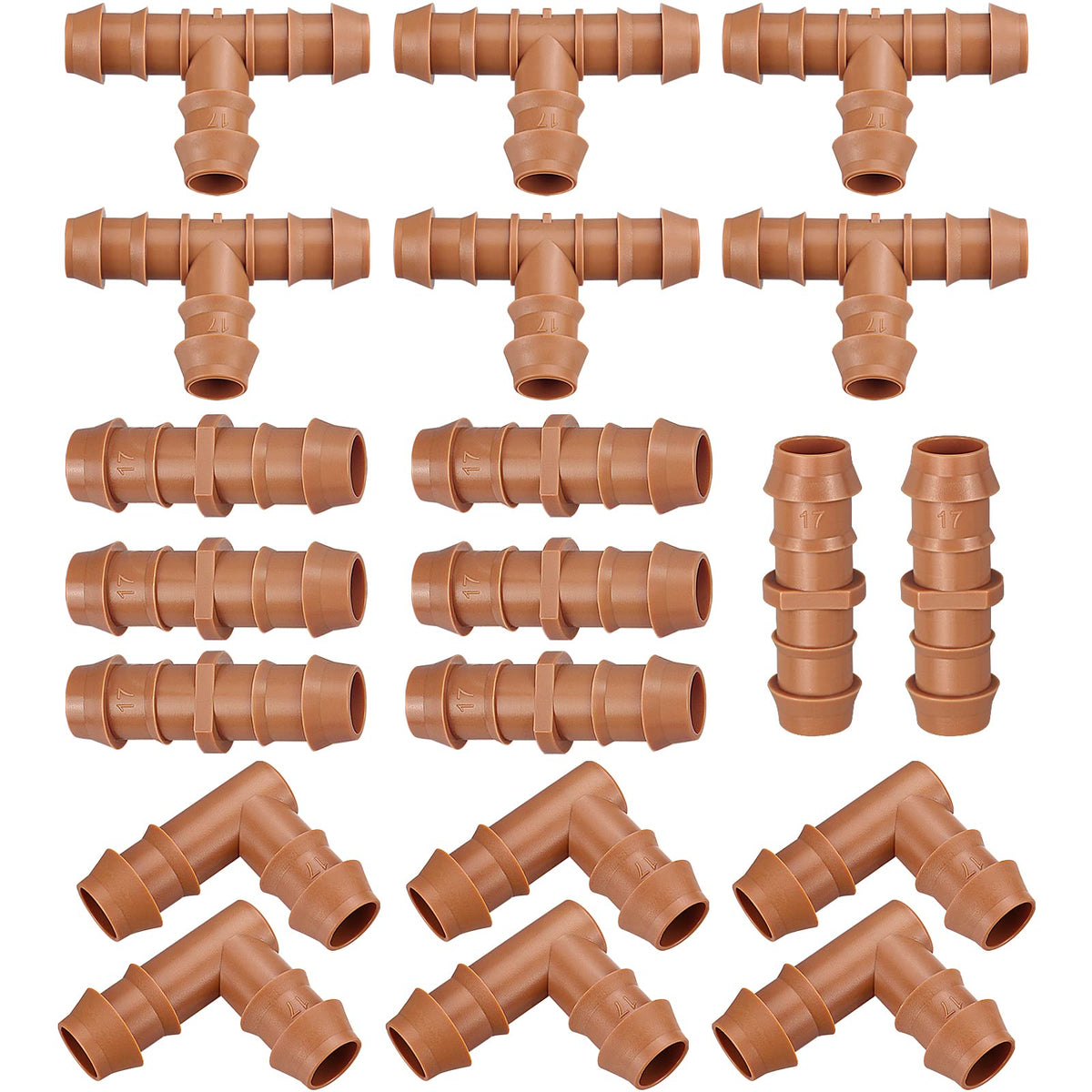 Drip Irrigation Fittings Kit for 1/2 Inch Tubing, 20 Pieces Drip - Image 1