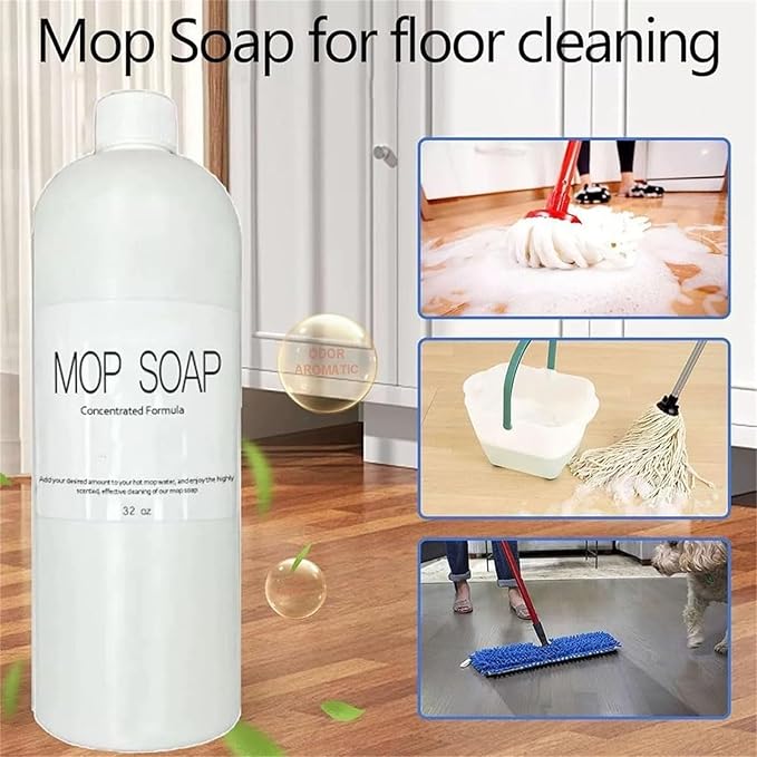 Mop Soap for Floor Cleaning, Highly Scented Brazilian Waves Floor Cleaner, 120ml Multisurface Bathroom & Kitchen Cleaner for Bathroom, Kitchen, Tile, Hardwood & Laminate Surfaces (1, 2Pcs)