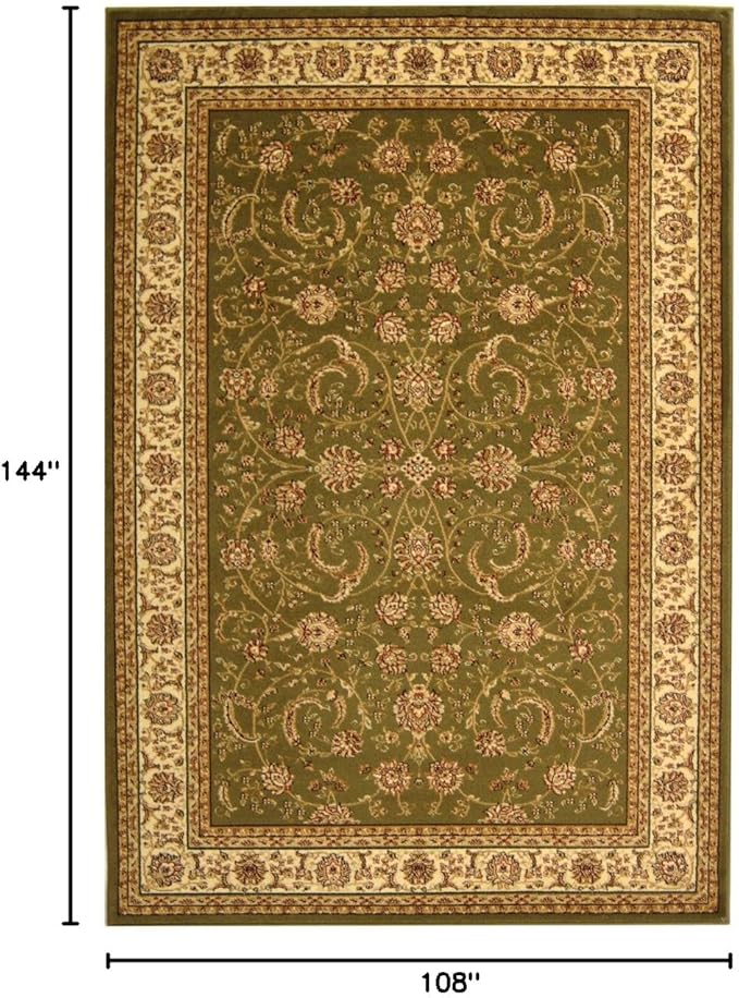 SAFAVIEH Lyndhurst Collection Area Rug - 9' x 12', Sage & Ivory, Traditional Oriental Design, Non-Shedding & Easy Care, Ideal for High Traffic Areas in Living Room, Bedroom (LNH219B)