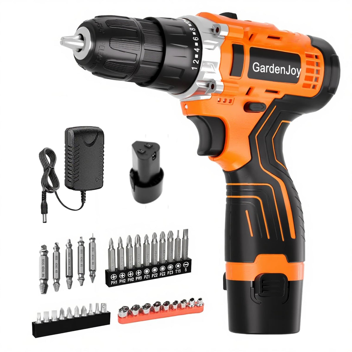 12V Cordless Electric Drill Driver Set, Powerful - Image 1