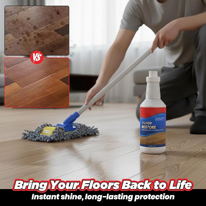 Floor Restore for Wood Floors: Floor Clean Restorer & Polish for Tile, Shine Wood, Laminate, Vinyl, Bamboo - Quick-Drying Flooring Protection Agent (3, 150 ml)