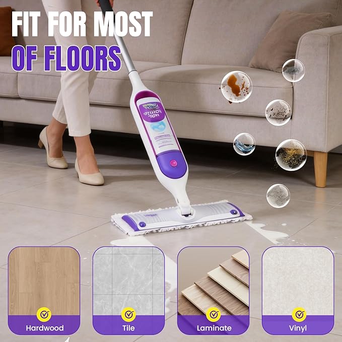60 Count Power Mop Pads for Swiffer PowerMop 500+ Strips Multi-Surface Refill Pad Disposable Spray Mopping Pads Head Refills for Floor Cleaning (Quick-Absorb, No Residue & Disposable)