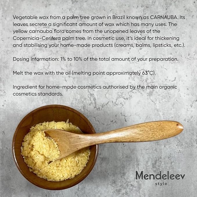 16 Oz Carnauba Wax Flakes for Wood Polishing, Candle Making