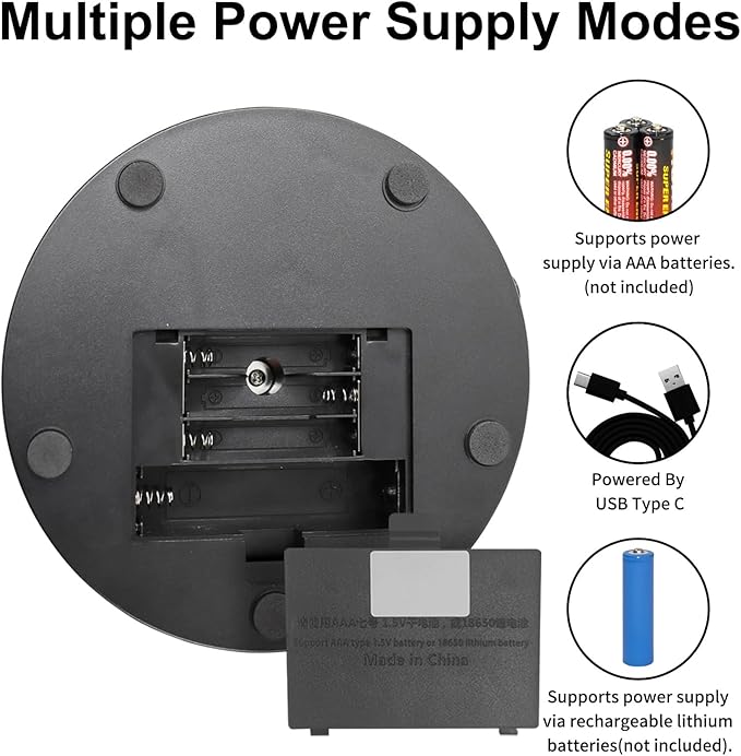 Motorized Rotating Display Stand with Remote, 4.53in 360 Electric Turntable for Display,Photography,3D Scanner Models, Motorized Lazy Susan and Photography Turntable Control Angle/Speed,Step/Swing/Continuous Rotation