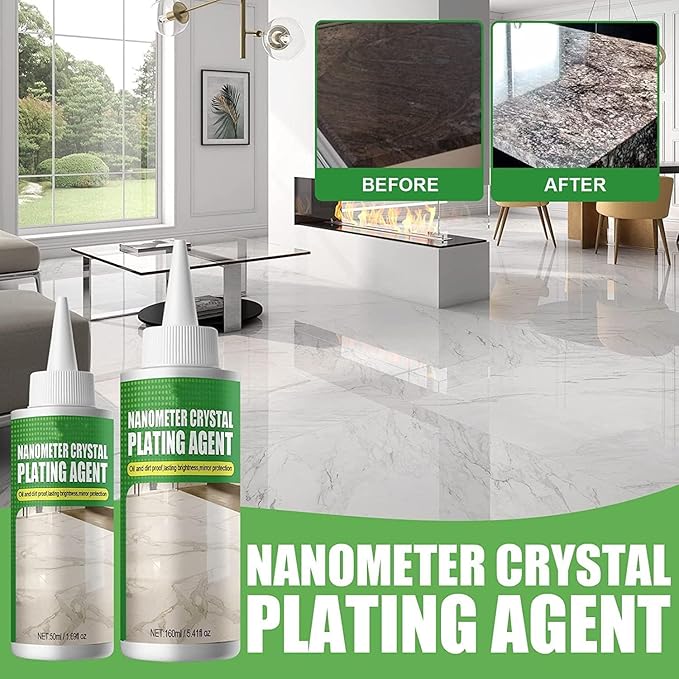 2Pcs Nano Crystal Coating Agent For Tile & Furniture, Upgrade Granite Countertop Cleaner and Sealer with Protection, Quartz Marble Stone Polish Cleaner for Permanent Hold & Shine Effect