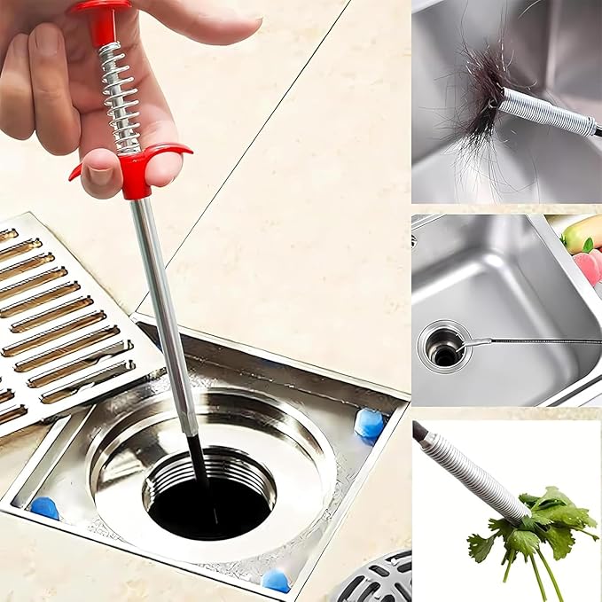 Drain Snake,76 inch Flexible Grabber Claw Pick Up Reacher Tool,Drain Clog Remover - Gutter Cleaning Tools for Home Sink, Bathroom Tub,Drain, Toilet, Tight Spaces