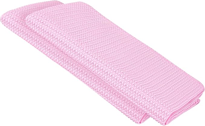 Restaurantware-Clean Tek Professional 25.2 x 16.9 Inch Chamois Cloths, 20 Reusable Microfiber Towels - Storage Tube Included, Absorbent, Pink PVA 3D Microfiber Cleaning Rags, for Windows Or Cars