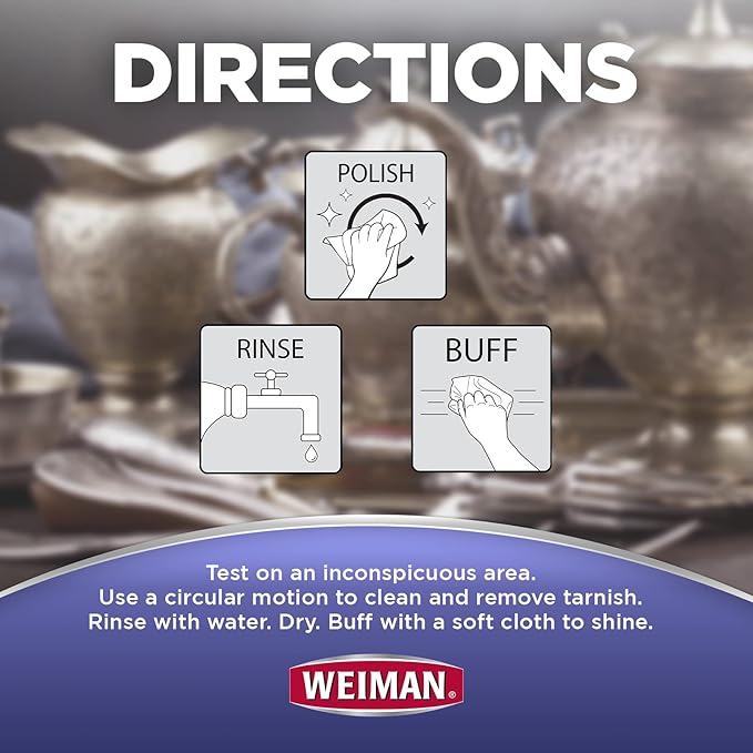 Weiman Jewelry Polish Cleaner, Tarnish Remover Wipes - 40 Count - Use on Silver Jewelry Antique Silver Gold Brass Copper and Aluminum