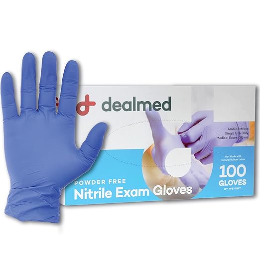 Dealmed Nitrile Exam Gloves – 100 Count Small (Case of 10) Disposable, Non-Irritating, Latex Free, Multi-Purpose for First Aid Kit, Medical Facilities & More