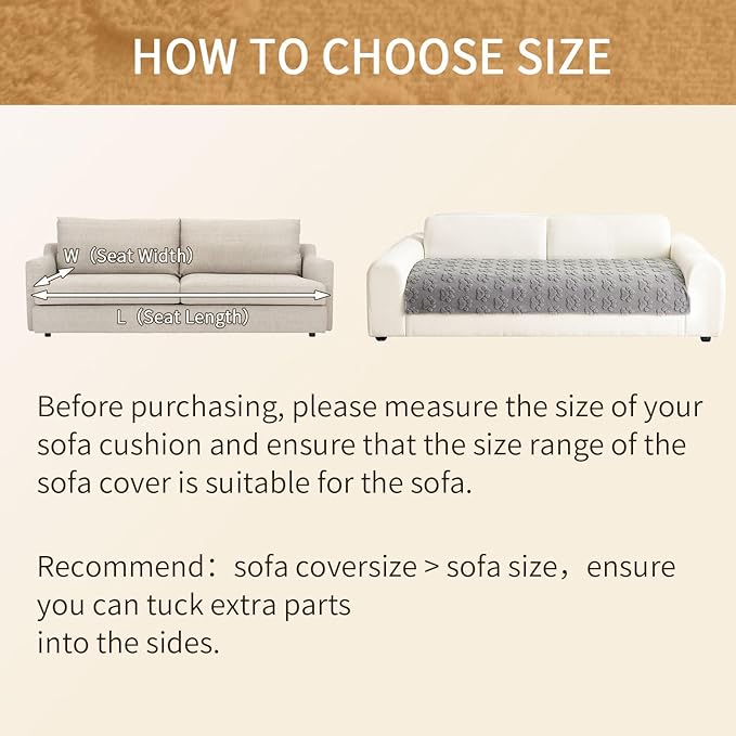 Waterproof Couch Cover for Dogs Washable,Fuzzy Pet Couch Covers for Sofa,Thick Soft Dog Mat Non-Slip Couch Covers for 3 Cushion Couch Sofa Pet Friendly (Grey, 35x62(1pc))